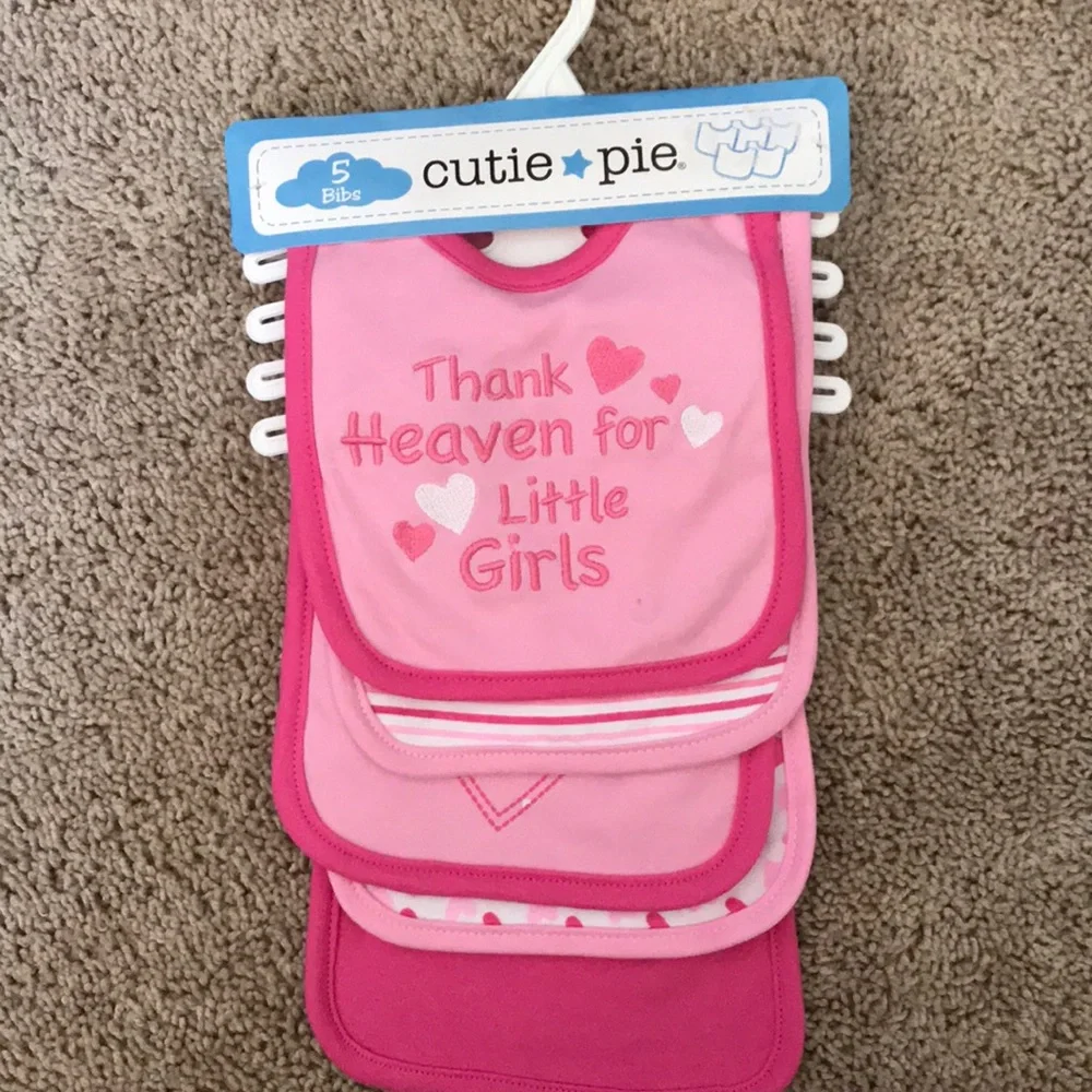NWT pink baby bibs